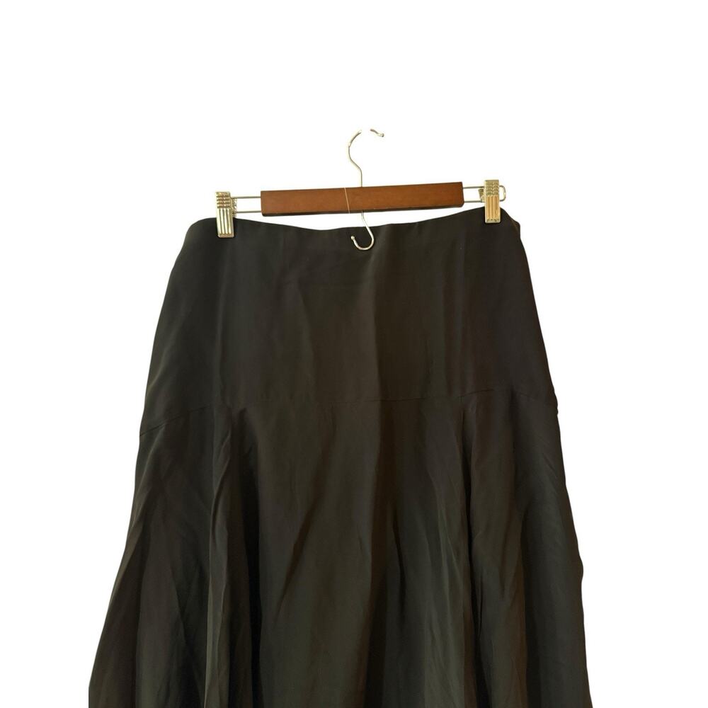 Madewell Circle Midi Skirt Crepe de Chine Jet Black Side Slit Size 14 NWT - Picture 10 of 10